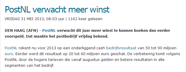 PostNL nieuws