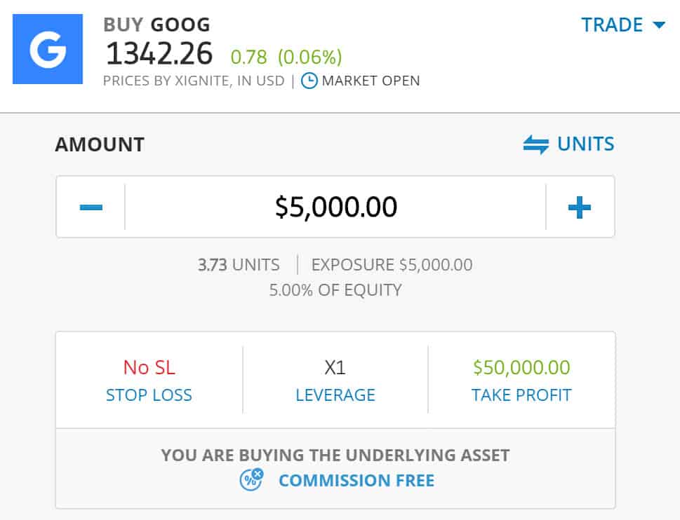 Market order eToro