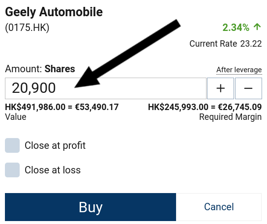 Investment order simulator