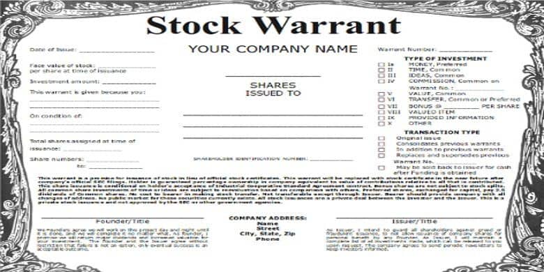 Investing in a warrant
