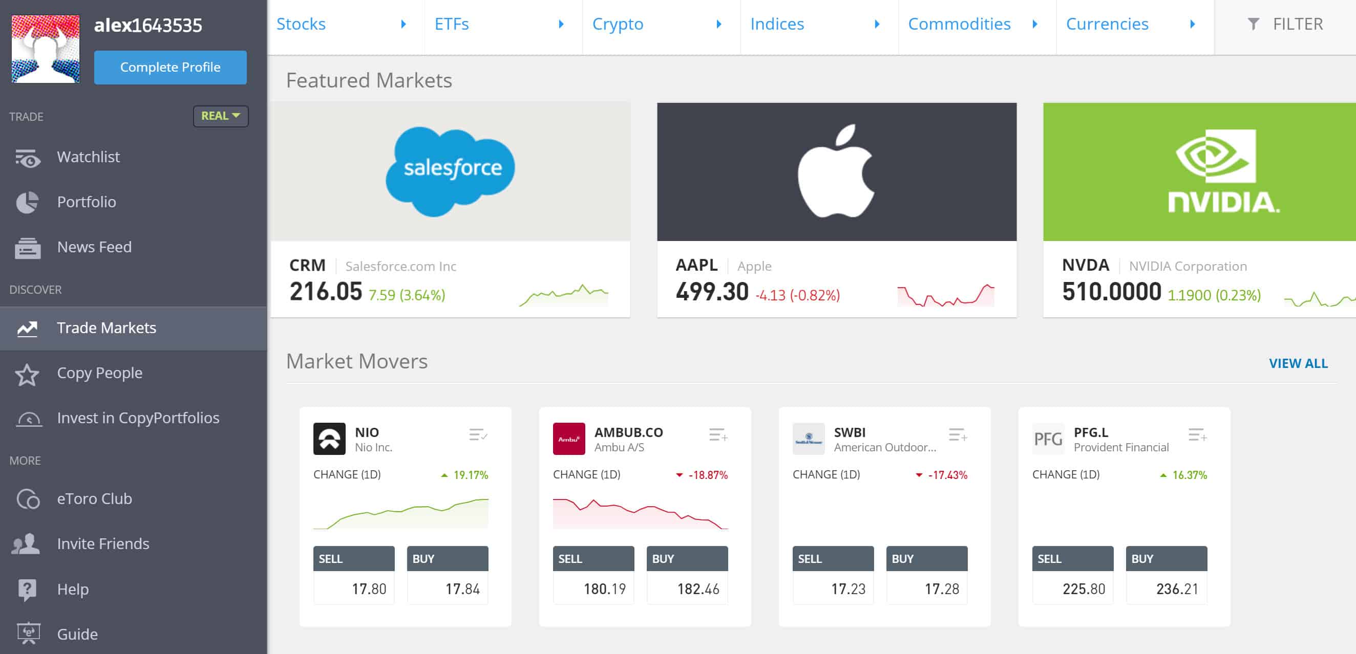 eToro investment costs