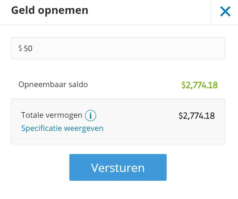 Geld opnemen eToro