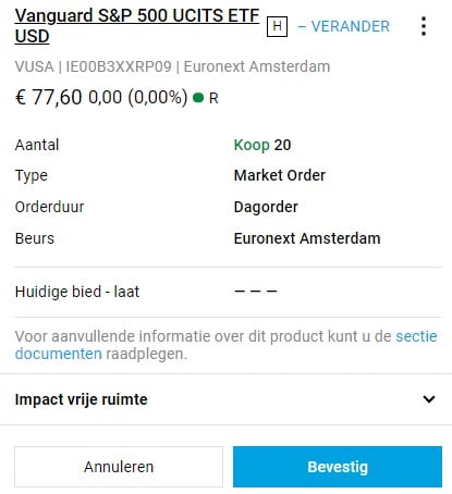 Confirm ETF Order